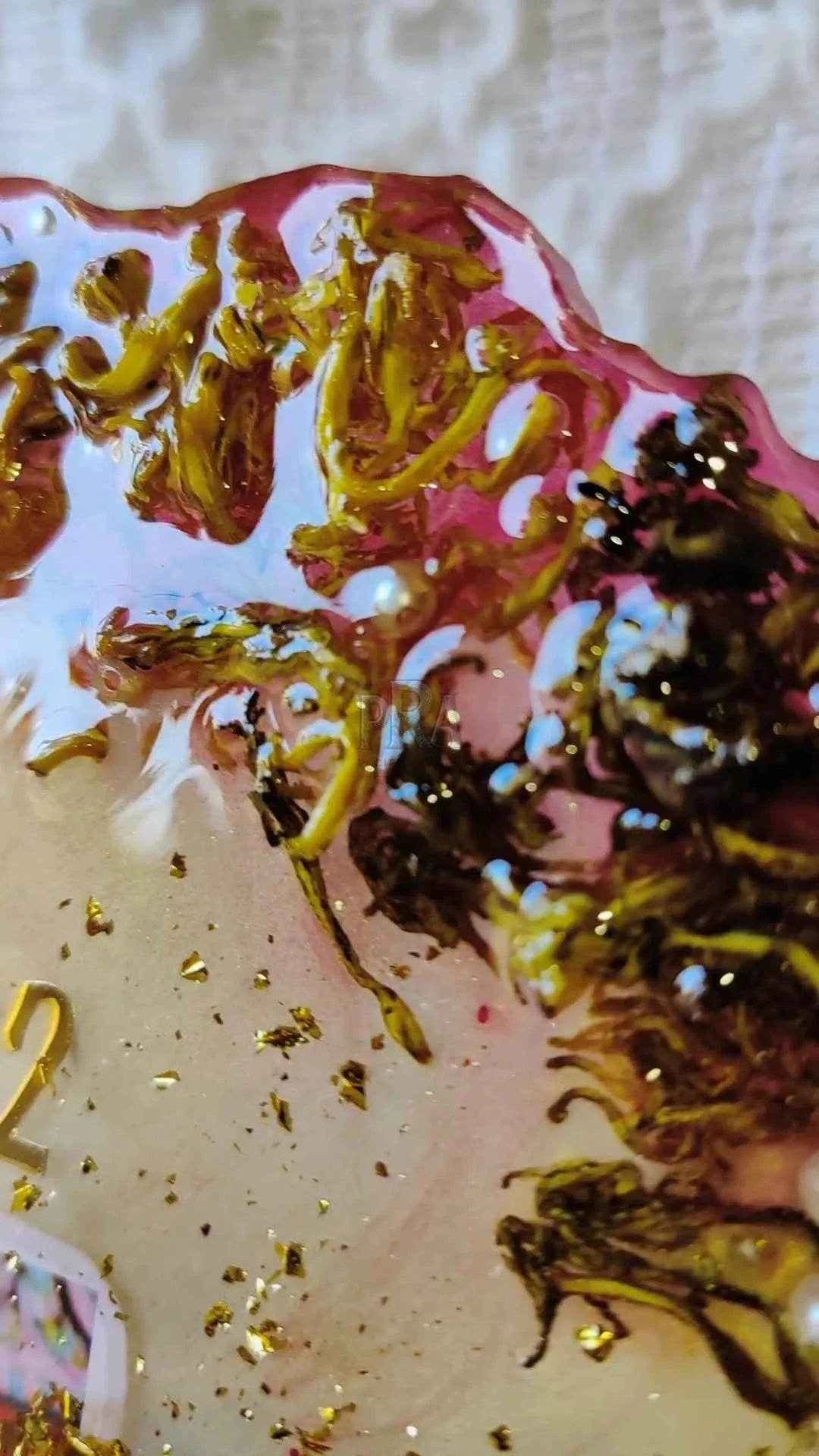 Circular Uneven Beeds Resin Varmala preservation  | Resin wedding flower & vermala preservation - Pacific Resin Art