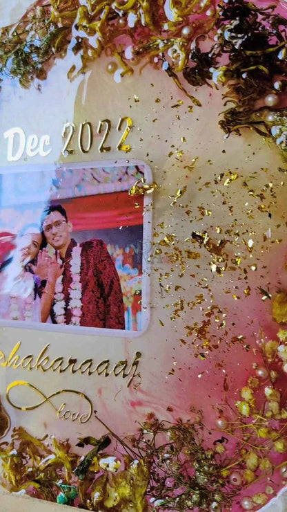 Circular Uneven Beeds Resin Varmala preservation  | Resin wedding flower & vermala preservation - Pacific Resin Art