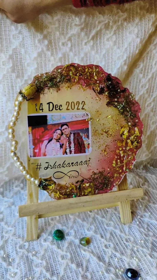 Circular Uneven Beeds Resin Varmala preservation  | Resin wedding flower & vermala preservation - Pacific Resin Art