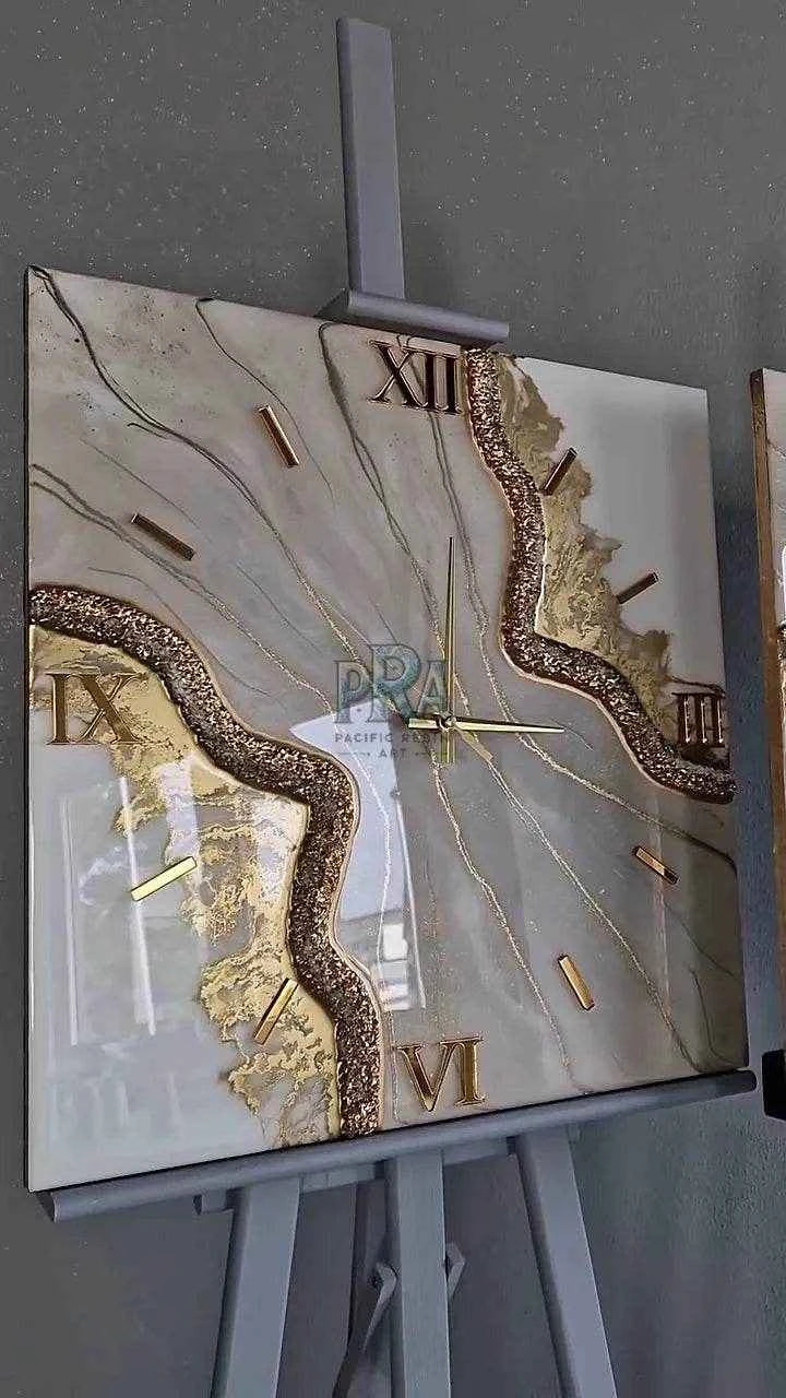 LushHour Elegant Resin Wall Clock - Pacific Resin Art