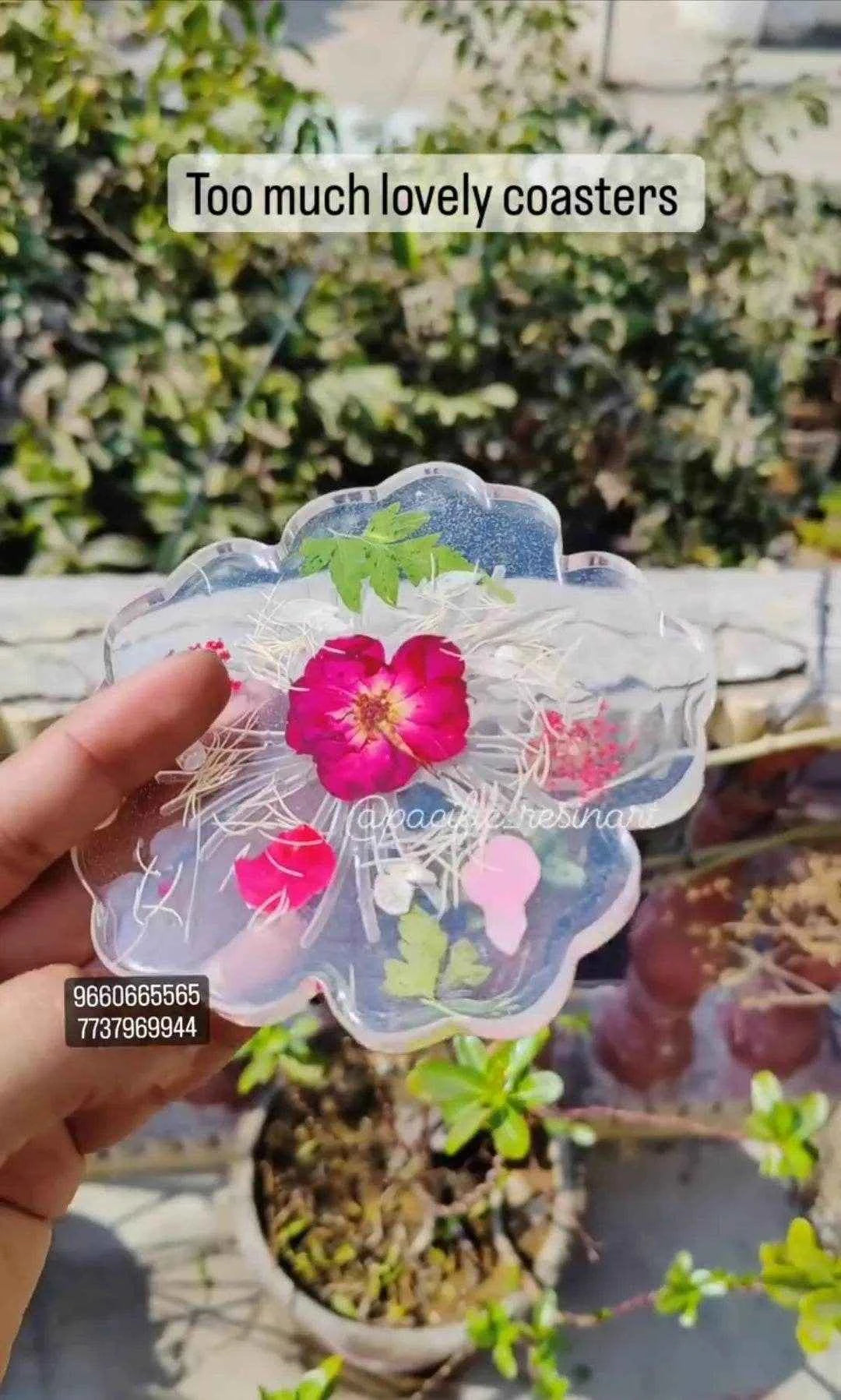 Transparent Floral Resin art coasters | stunning petals resin coasters - Pacific Resin Art