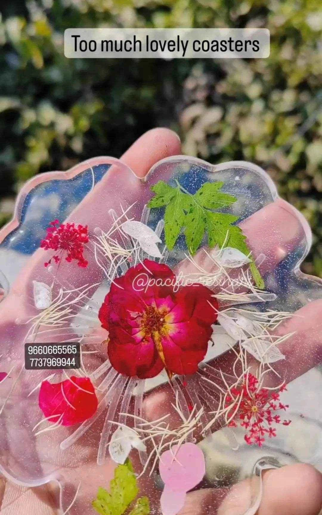 Transparent Floral Resin art coasters | stunning petals resin coasters - Pacific Resin Art