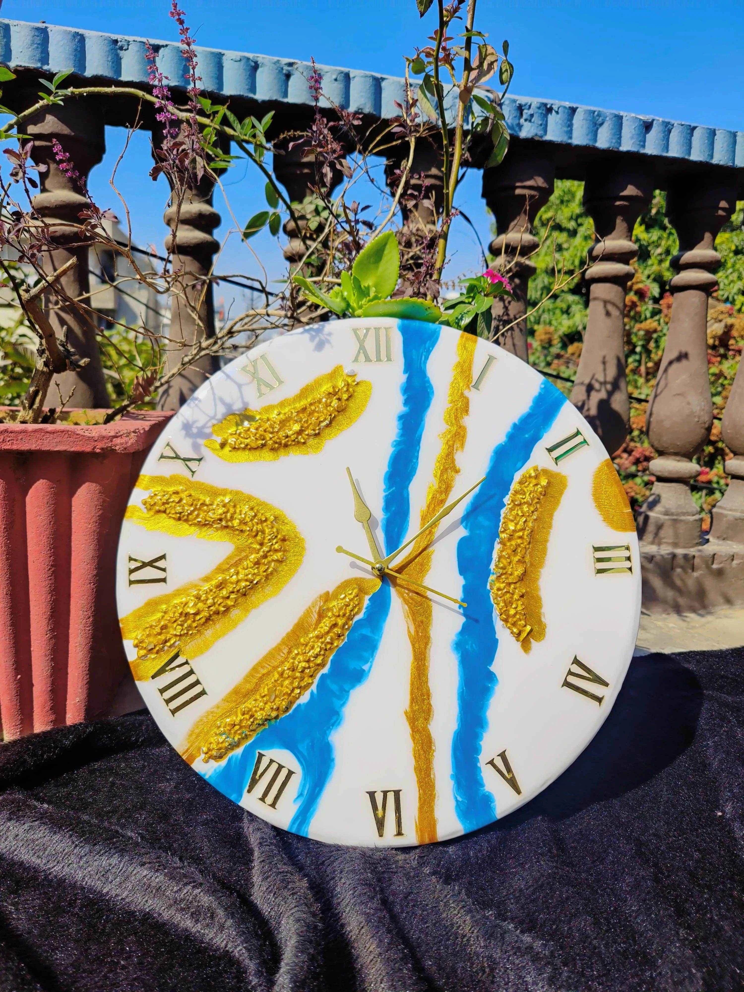 Calm River Resin Wall Clock - Premium Epoxy Art for Home Decor - Pacific Resin Art