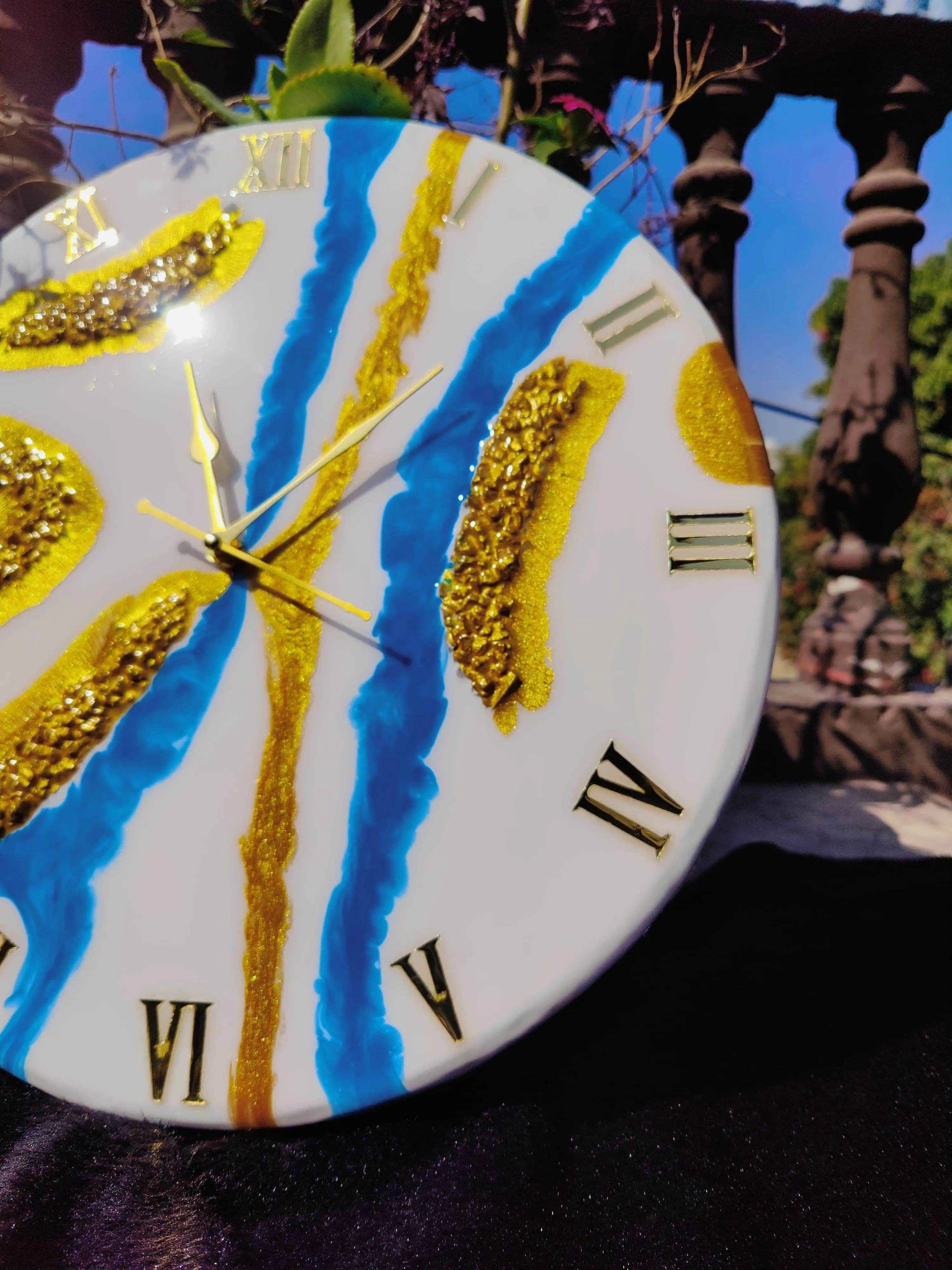 Calm River Resin Wall Clock - Premium Epoxy Art for Home Decor - Pacific Resin Art