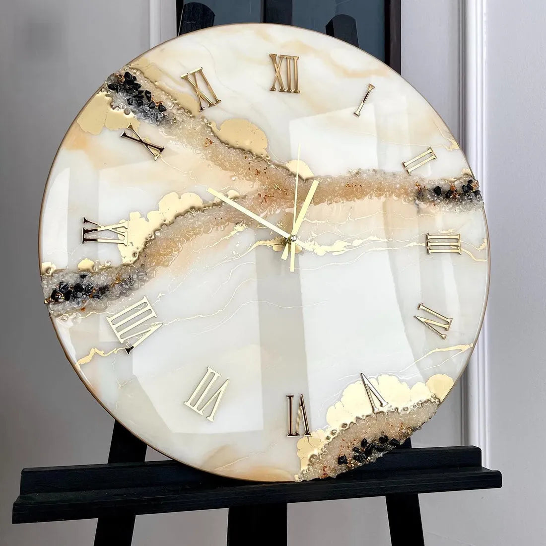 Crystal Luxury Resin Wall Clock - Pacific Resin Art