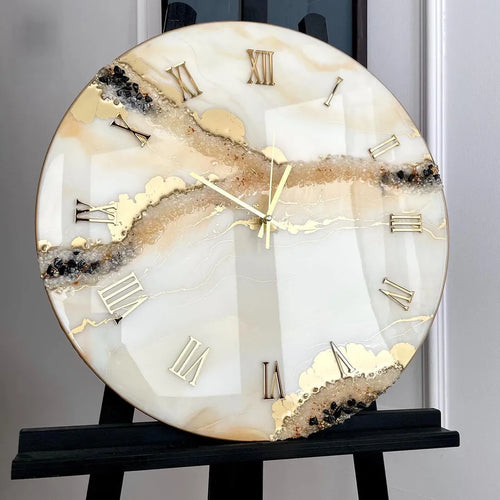Crystal Luxury Resin Wall Clock - Pacific Resin Art