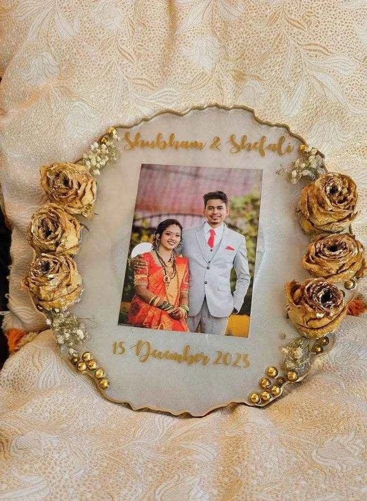 ZigZag Yellow Rose Resin Varmala Preservation - Pacific Resin Art