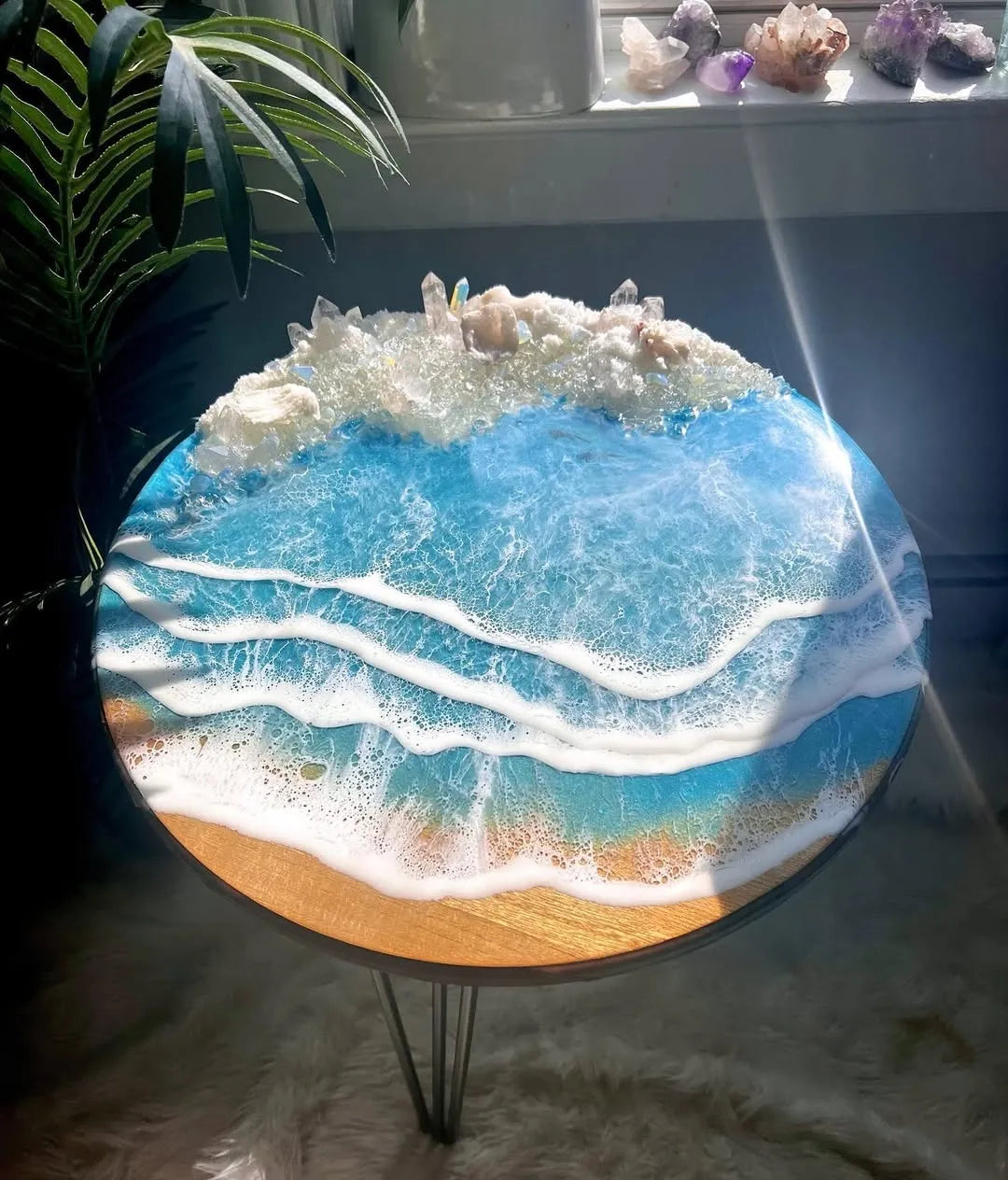 Golden Veins Luxury Resin Coffee Table