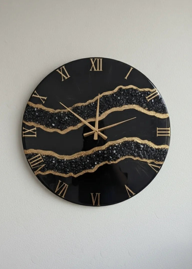 Frosted Sapphire Elegant Resin Wall Clock - Pacific Resin Art