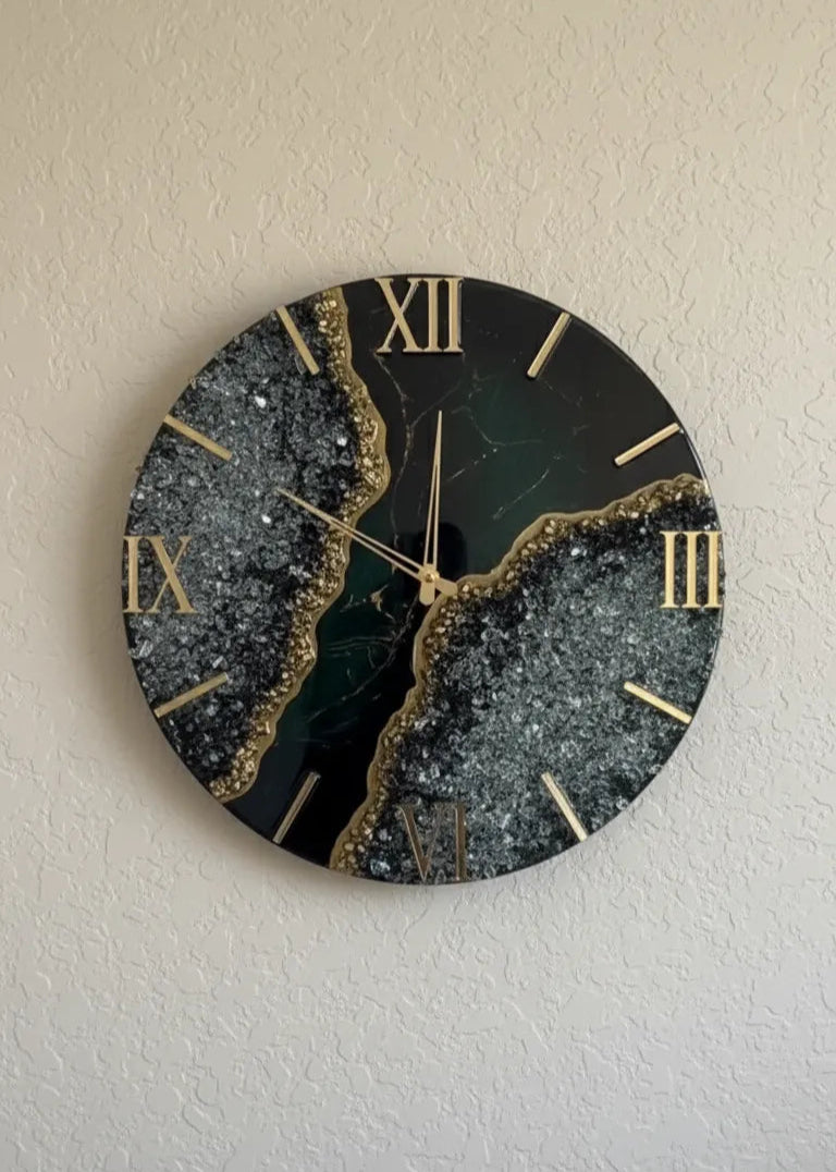Lagoon Elegant Resin Wall Clock - Pacific Resin Art