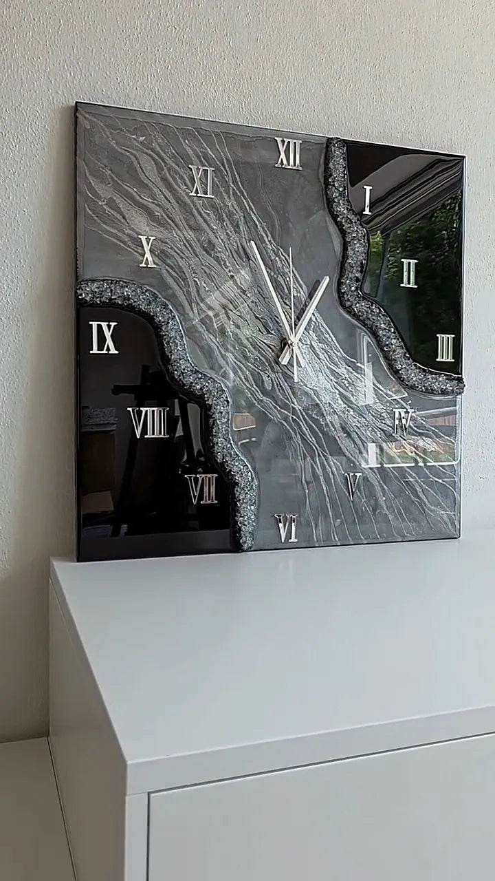 Rustic Riverbed Resin Art Wall Clock - Pacific Resin Art