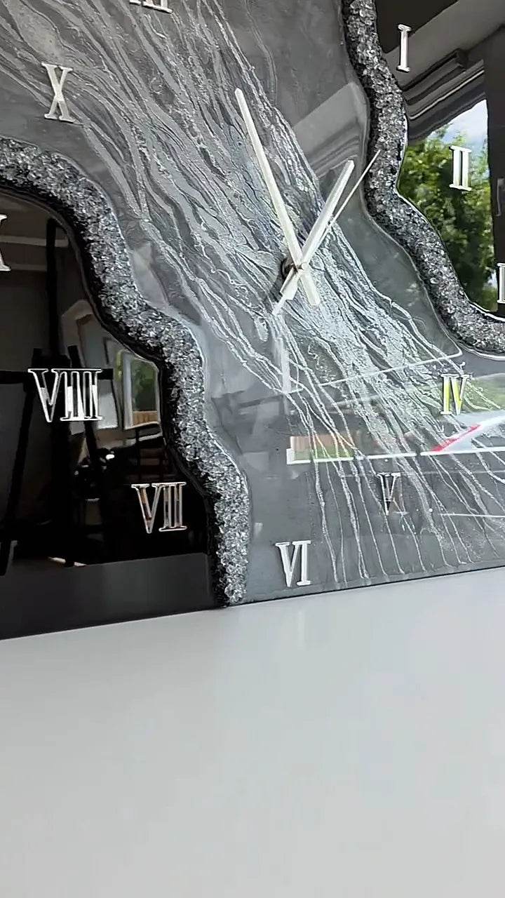 Rustic Riverbed Resin Art Wall Clock - Pacific Resin Art