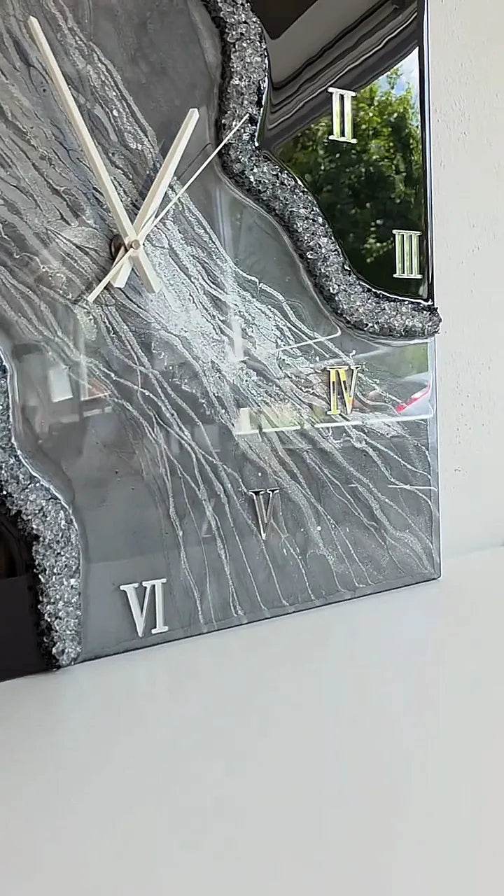 Rustic Riverbed Resin Art Wall Clock - Pacific Resin Art