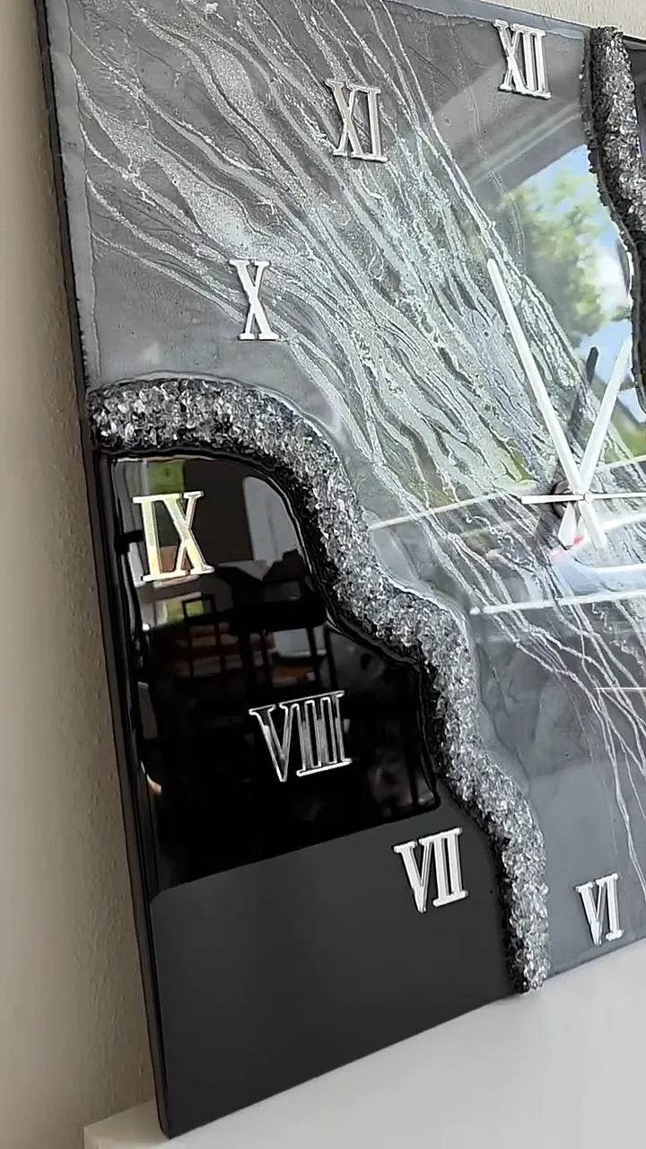 Rustic Riverbed Resin Art Wall Clock - Pacific Resin Art