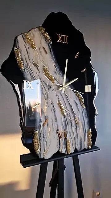 Marble Echo Uneven Resin Wall Clock - Pacific Resin Art