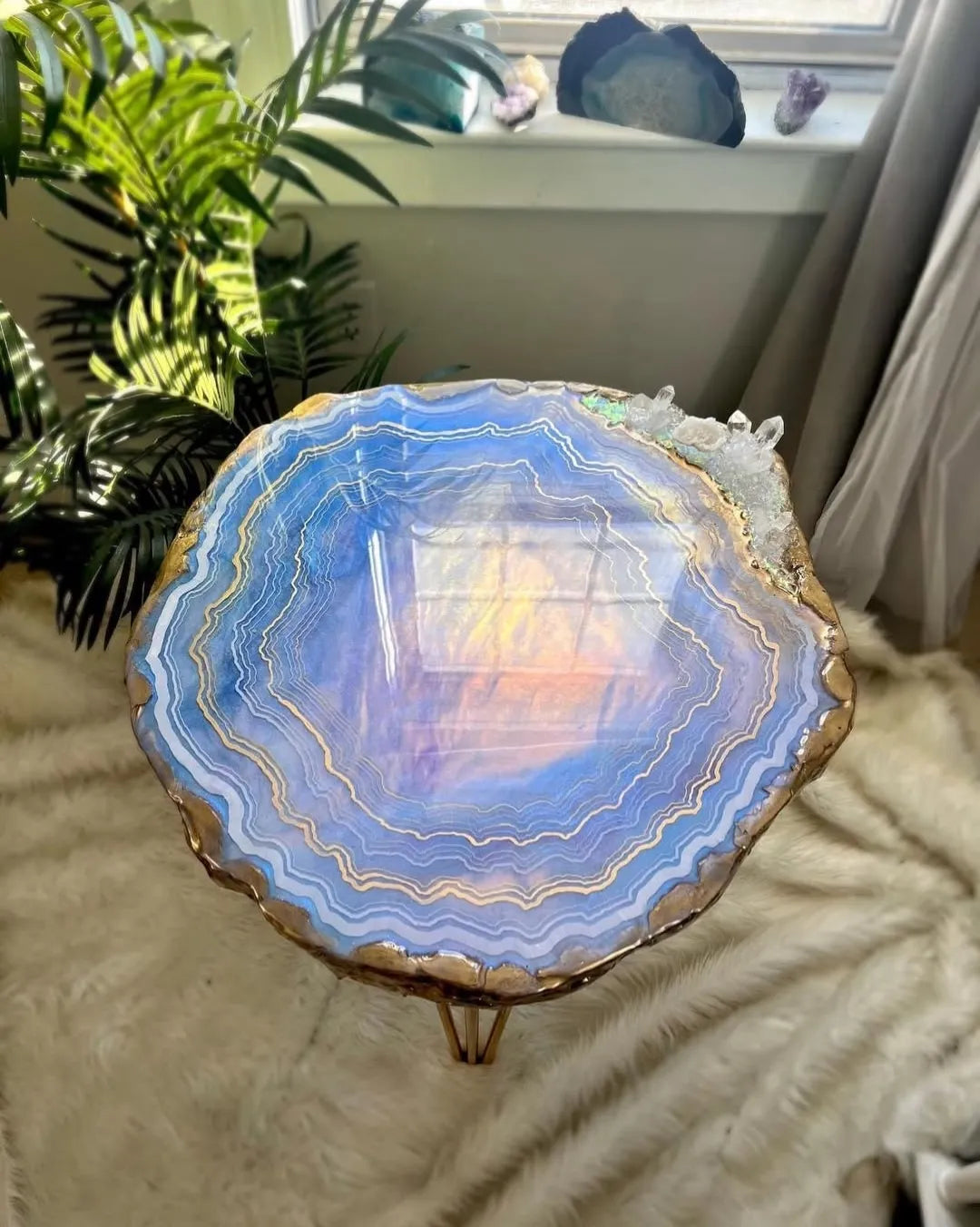 Silver Horizon Epoxy Resin Coffee Table