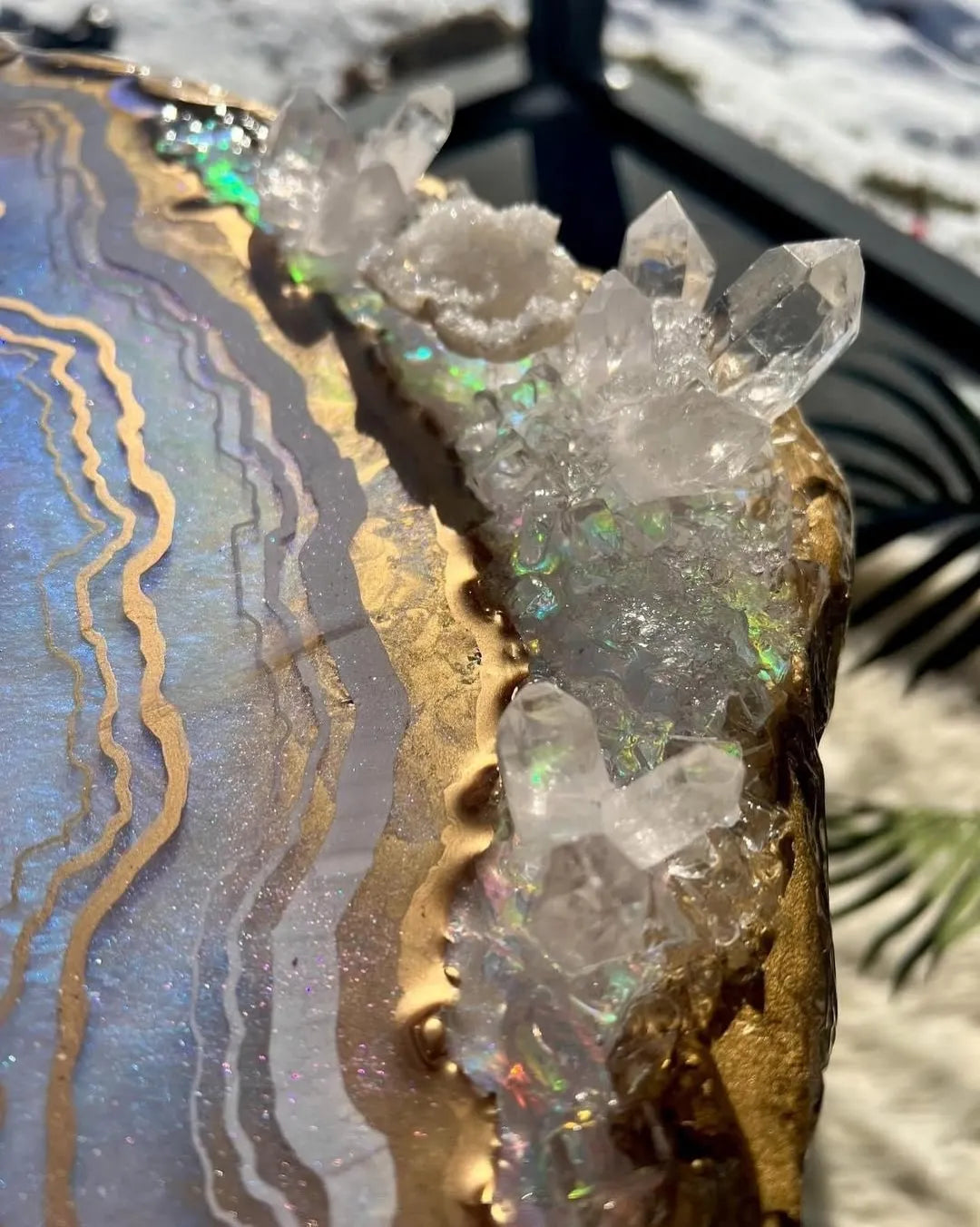 Silver Horizon Epoxy Resin Coffee Table