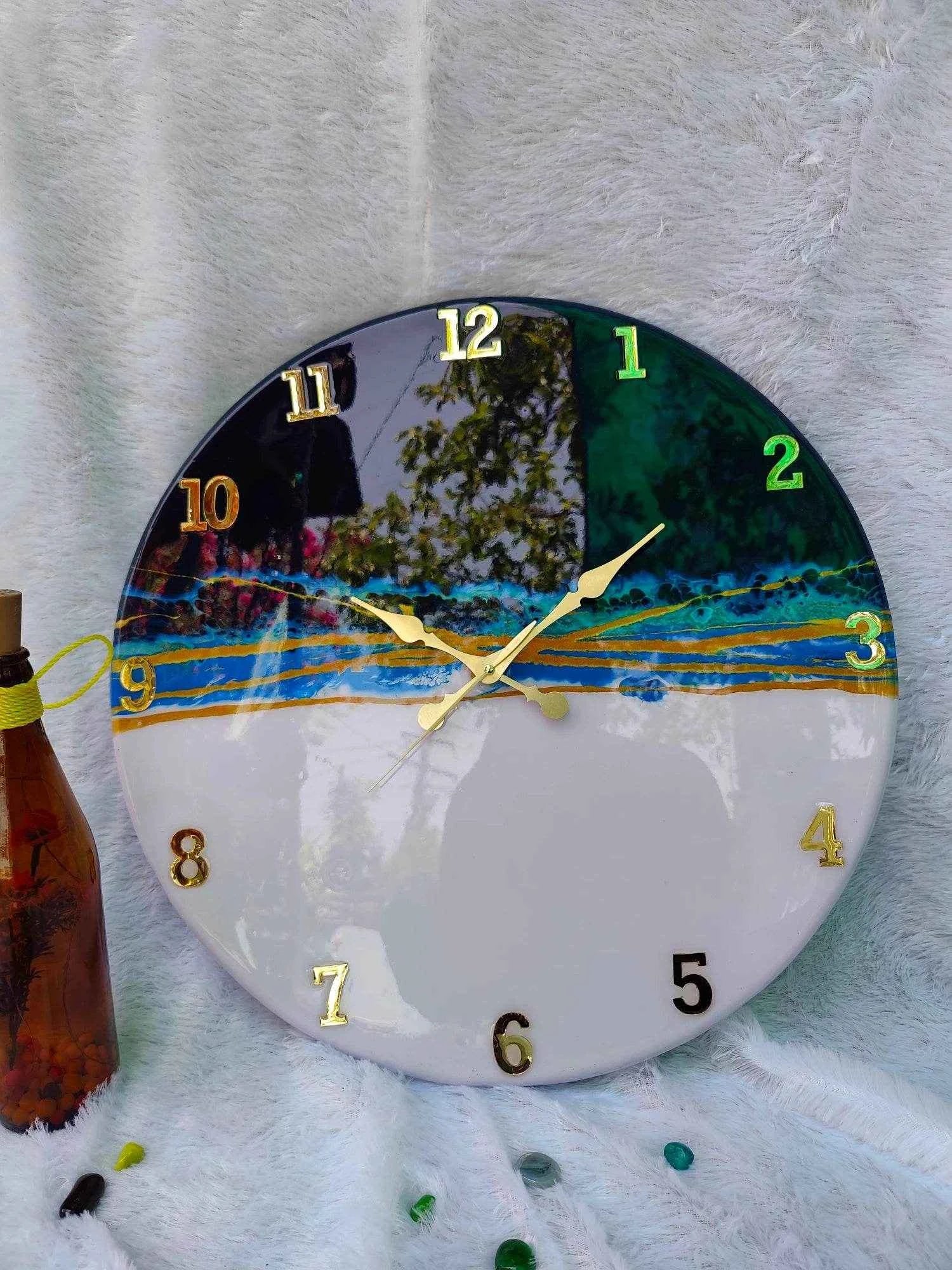 Tickling Thunder Numeric Resin wall clock | Luxury Epoxy Art Wall Clocks - Pacific Resin Art