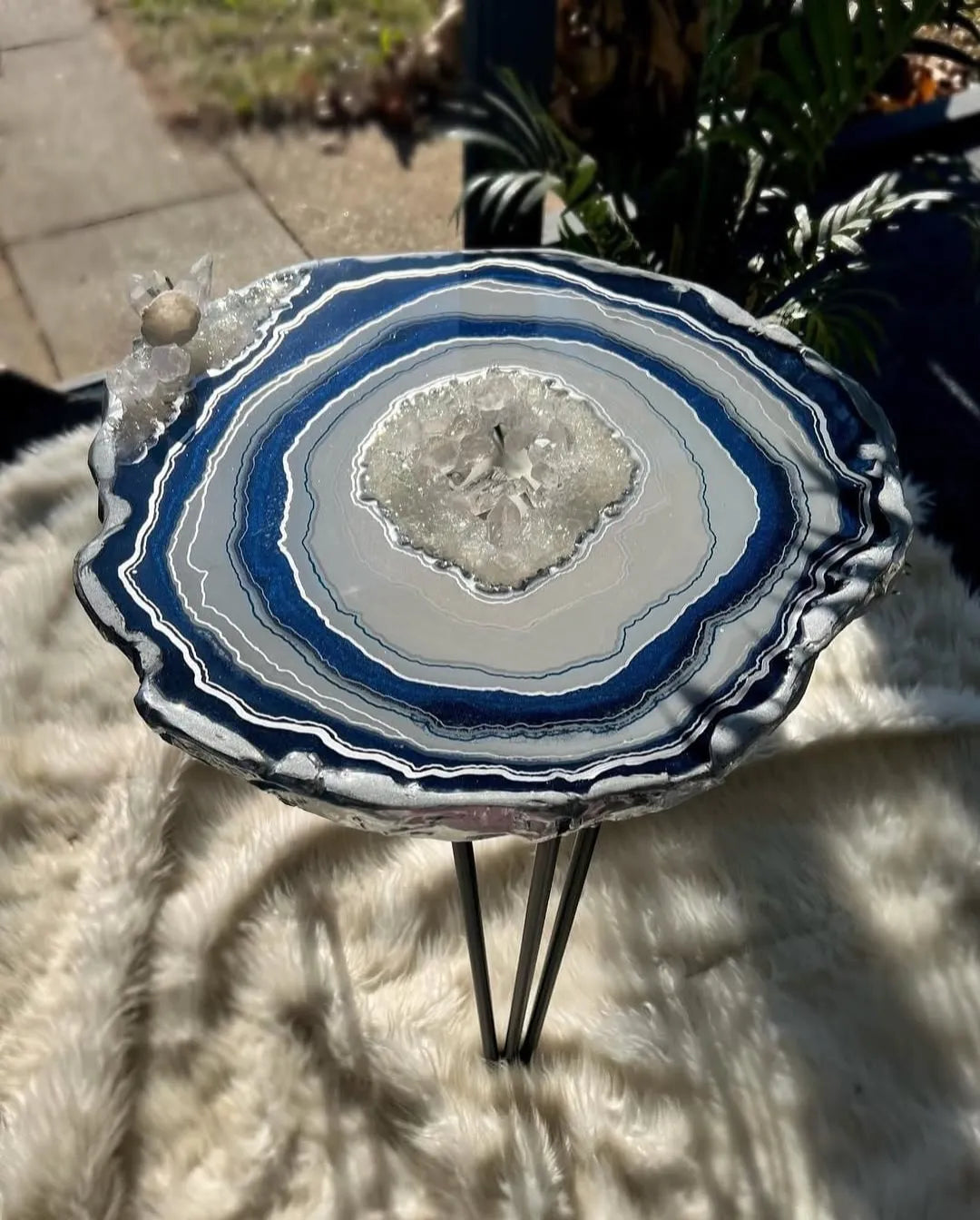 Velvet Crest Luxury Resin Coffee Table