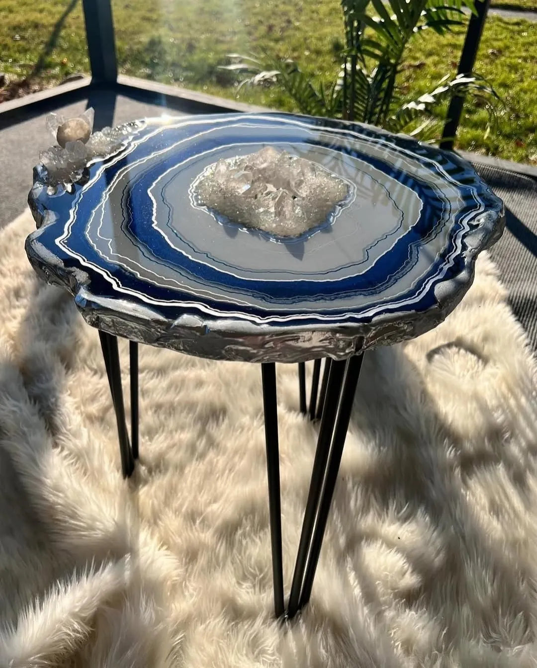 Velvet Crest Luxury Resin Coffee Table