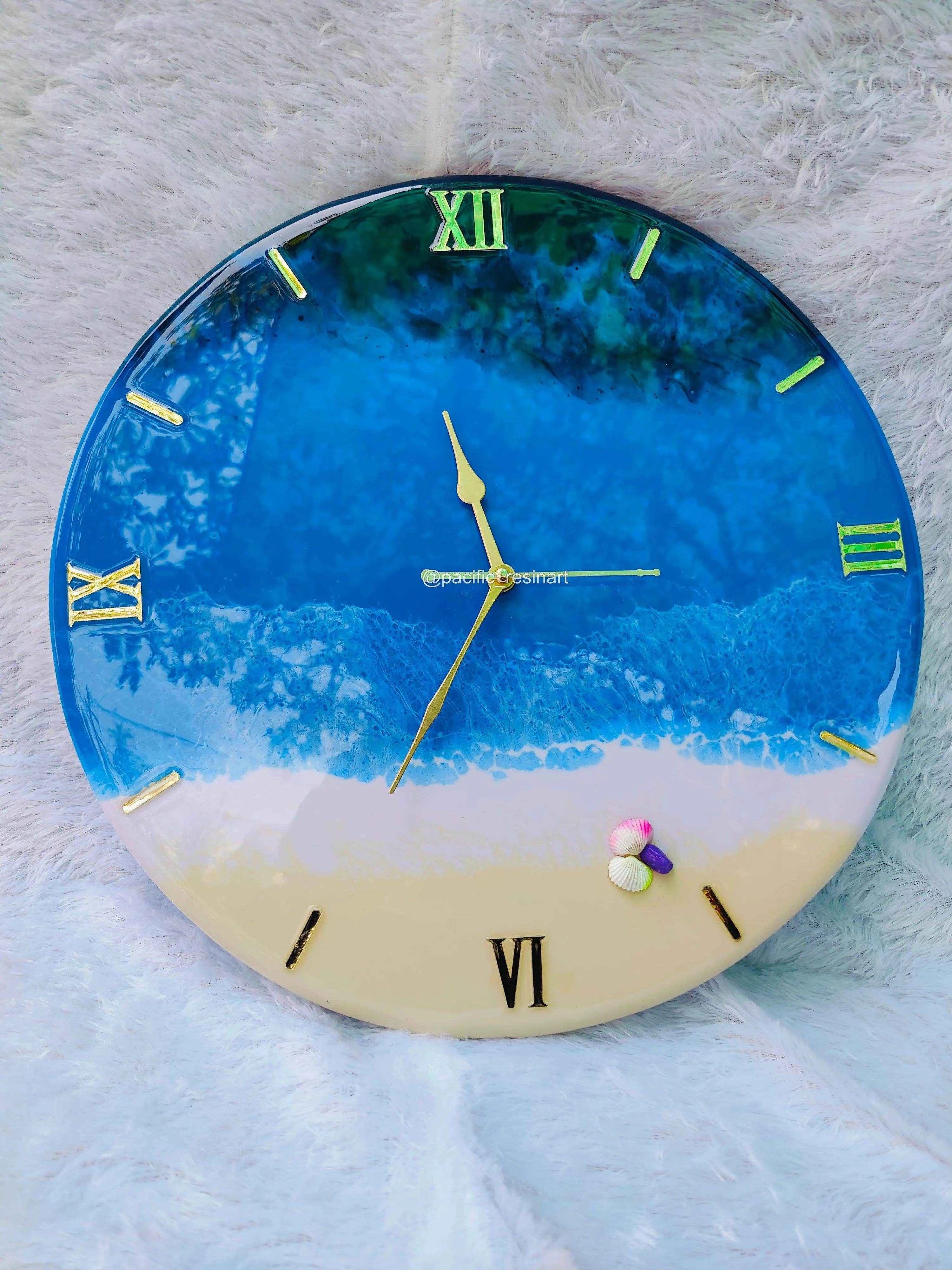 Beach Ocean Roman Resin wall clock - Pacific Resin Art