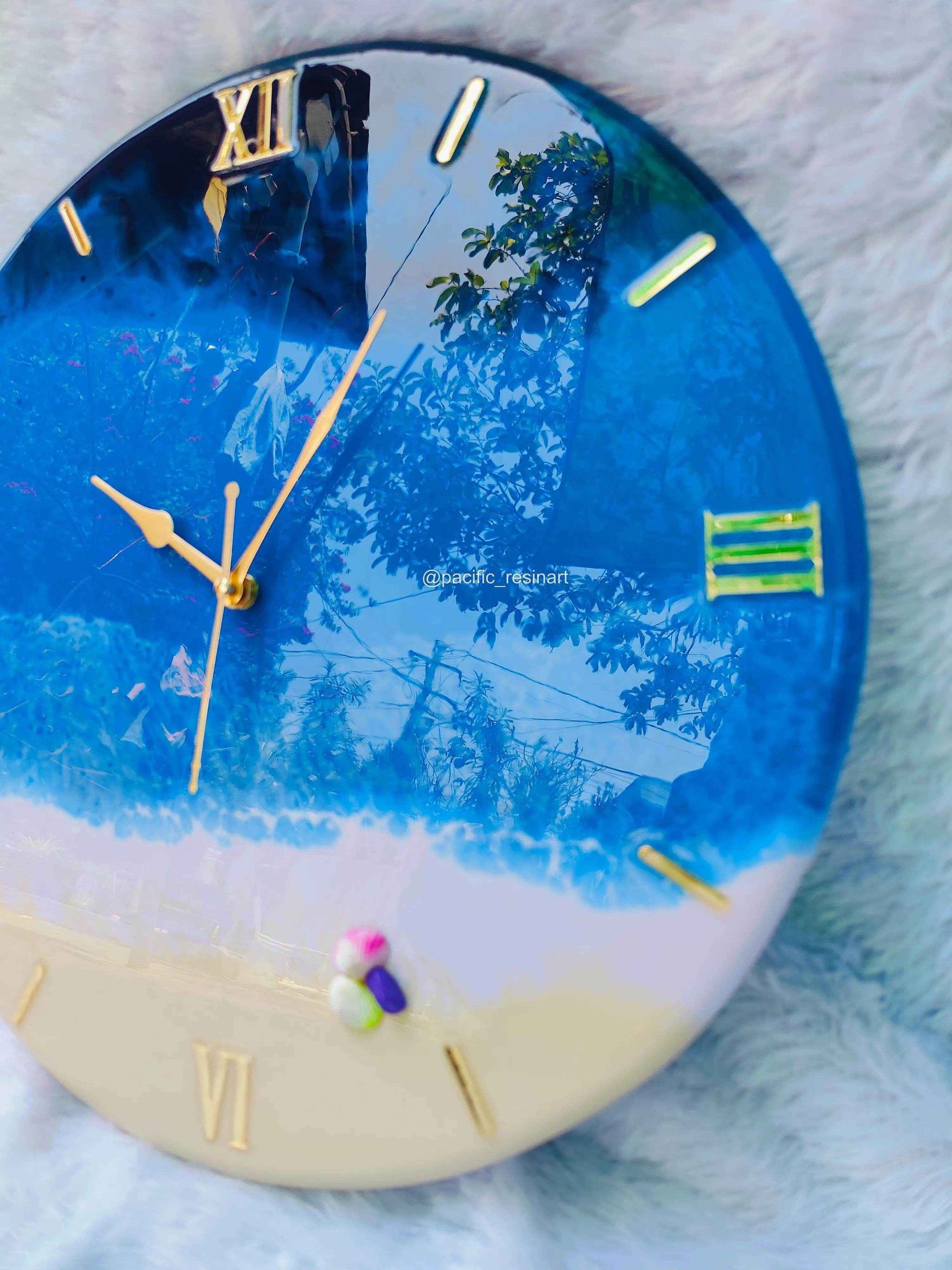 Beach Ocean Roman Resin wall clock - Pacific Resin Art