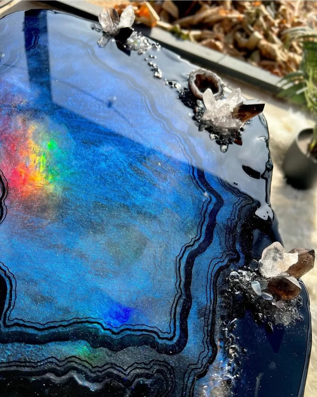 Opal Crest Epoxy Resin Coffee Table