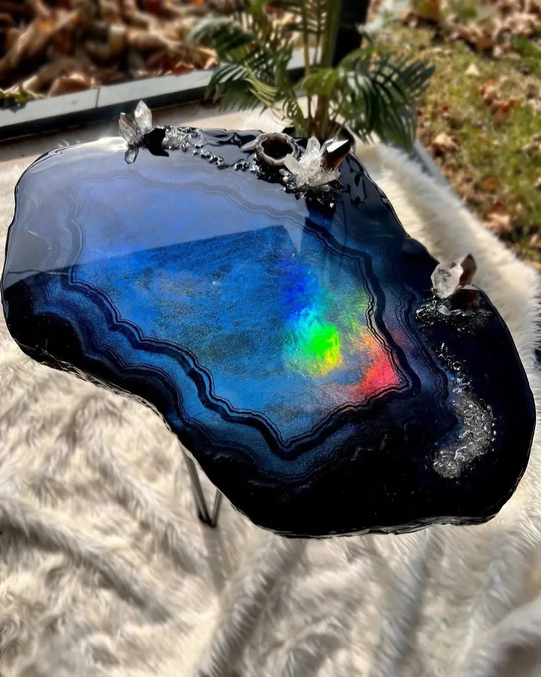 Opal Crest Epoxy Resin Coffee Table