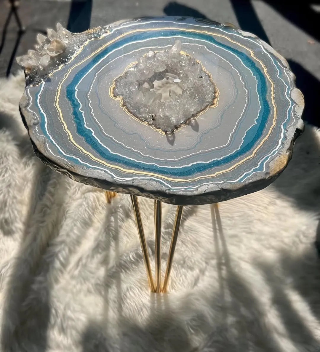 Zenith Glow Handcrafted Resin Coffee Table