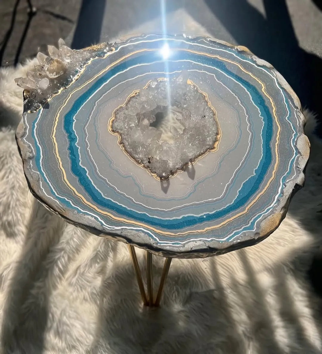 Zenith Glow Handcrafted Resin Coffee Table