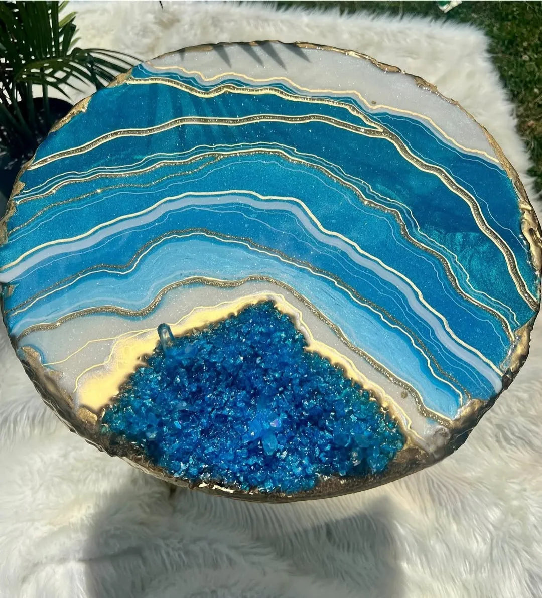 Stellar Bloom Handcrafted Resin Coffee Table