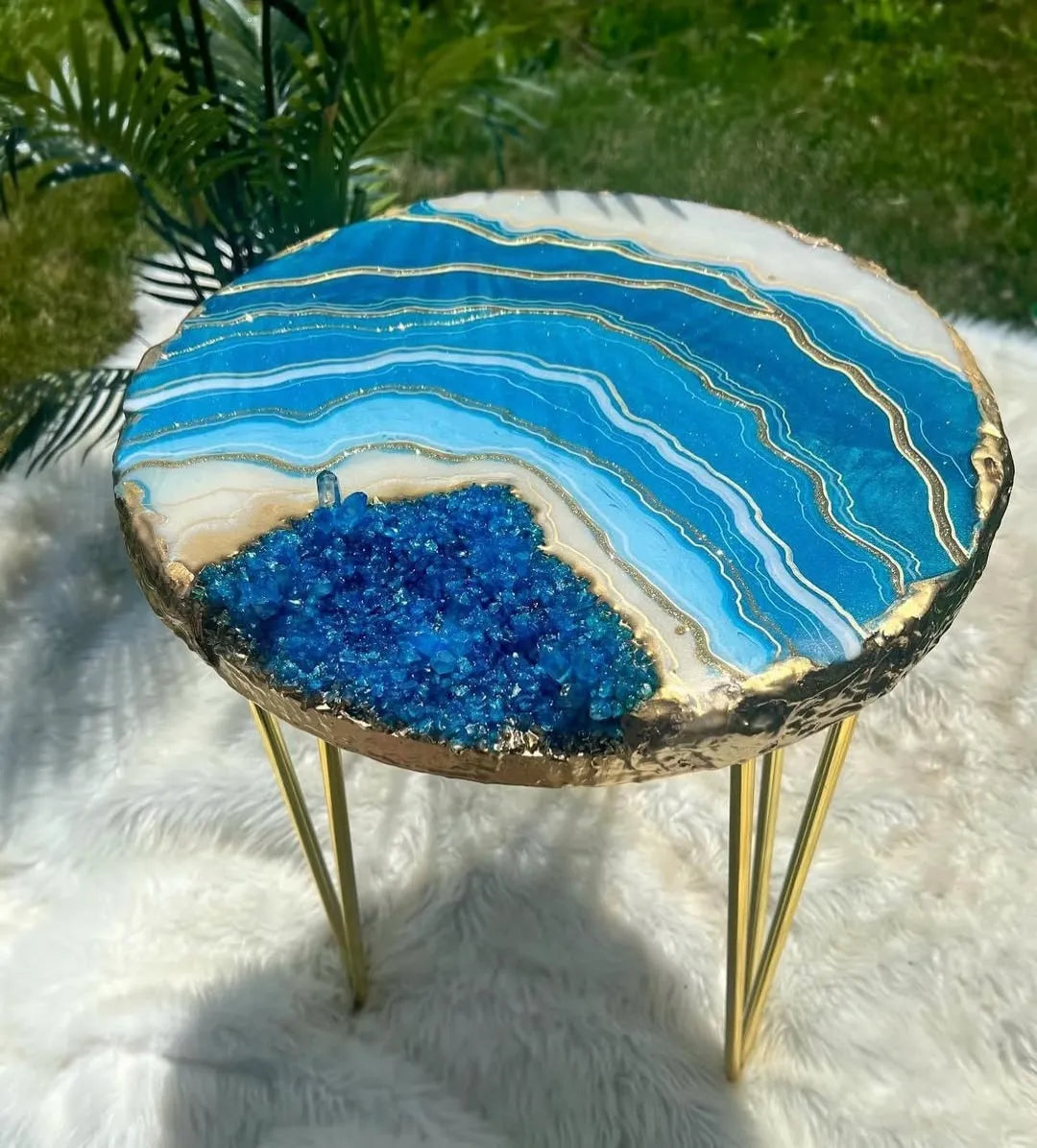 Stellar Bloom Handcrafted Resin Coffee Table