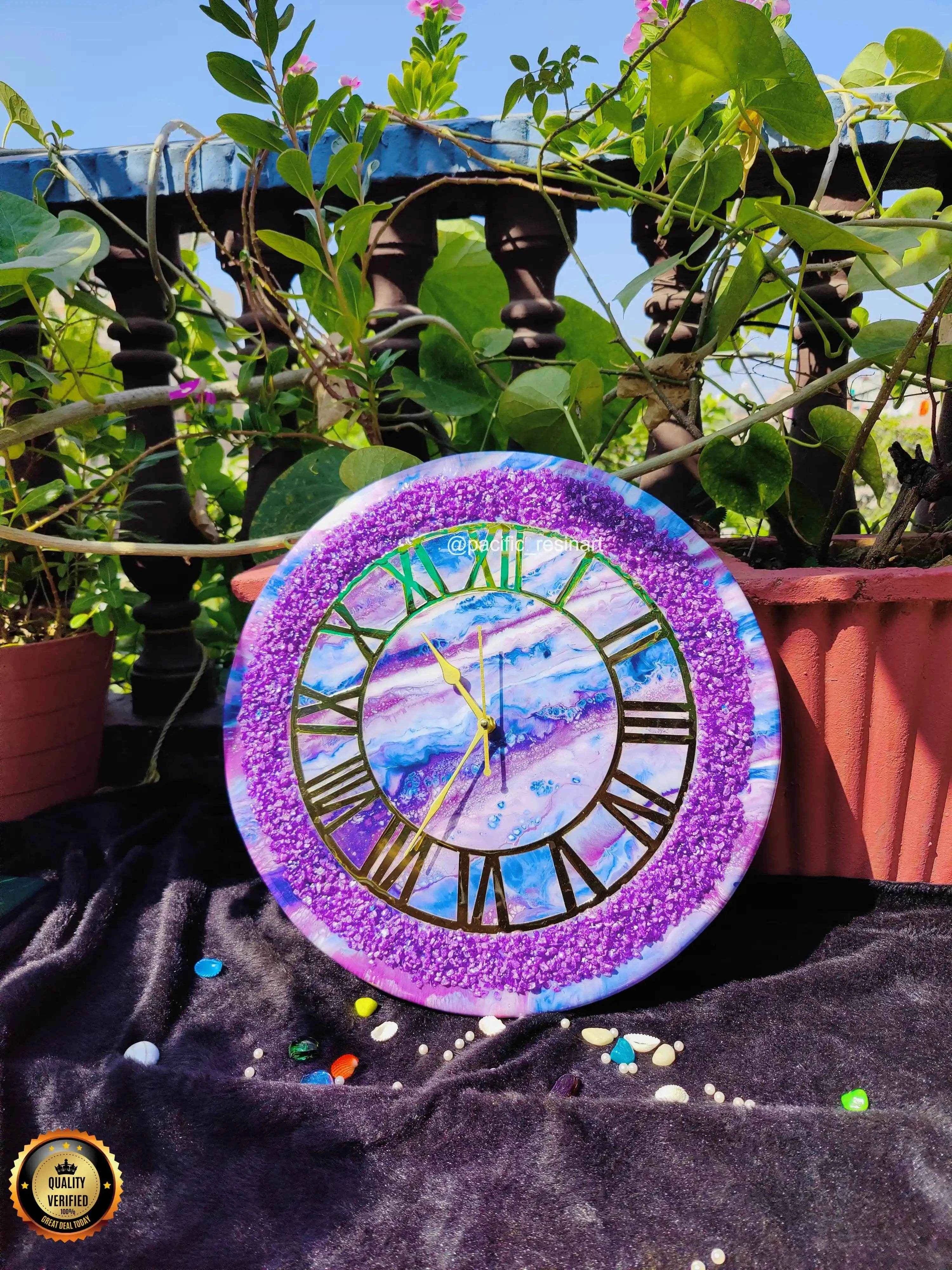 Thunder Berry Resin wall clock - Pacific Resin Art