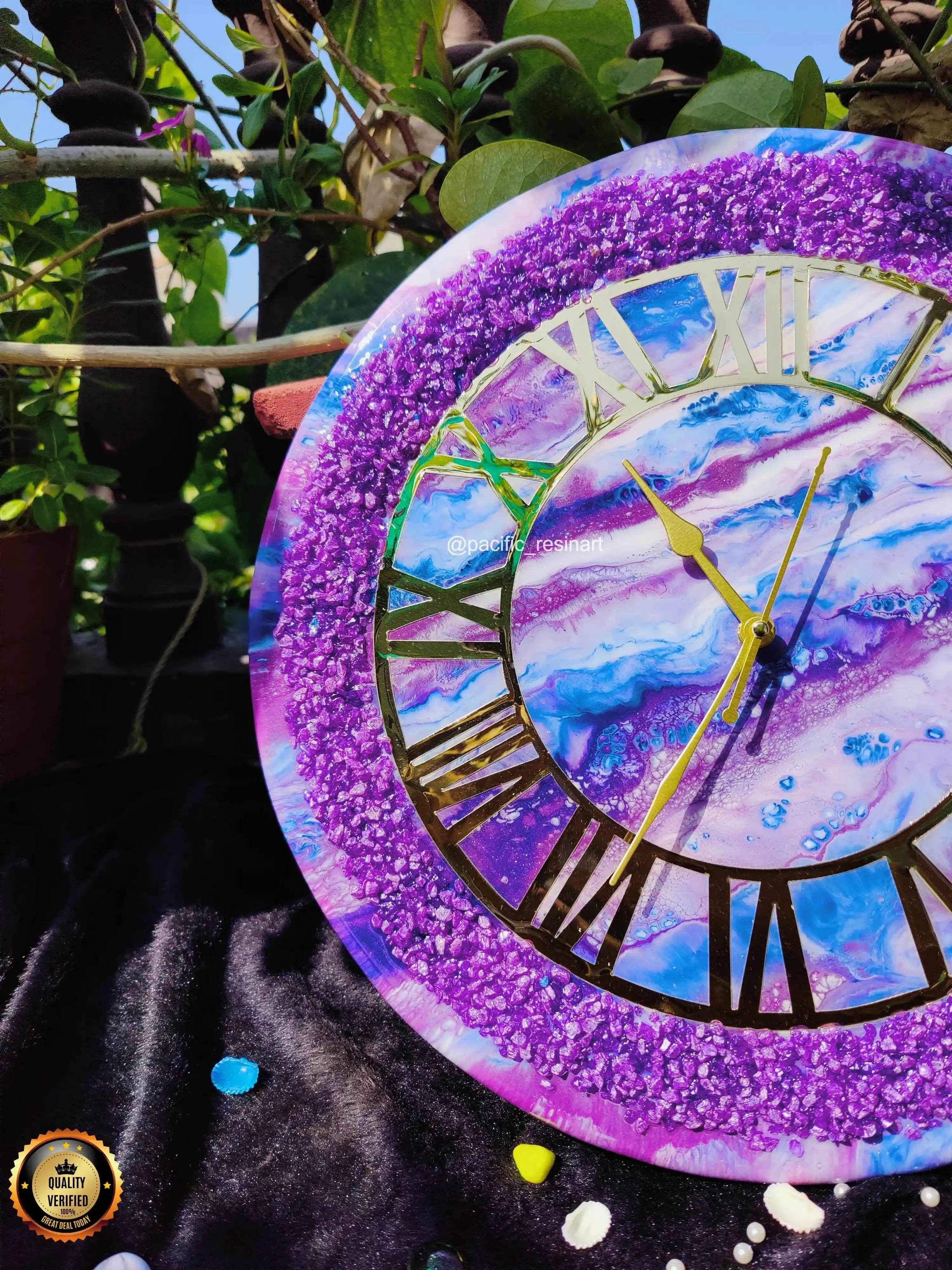 Thunder Berry Resin wall clock - Pacific Resin Art