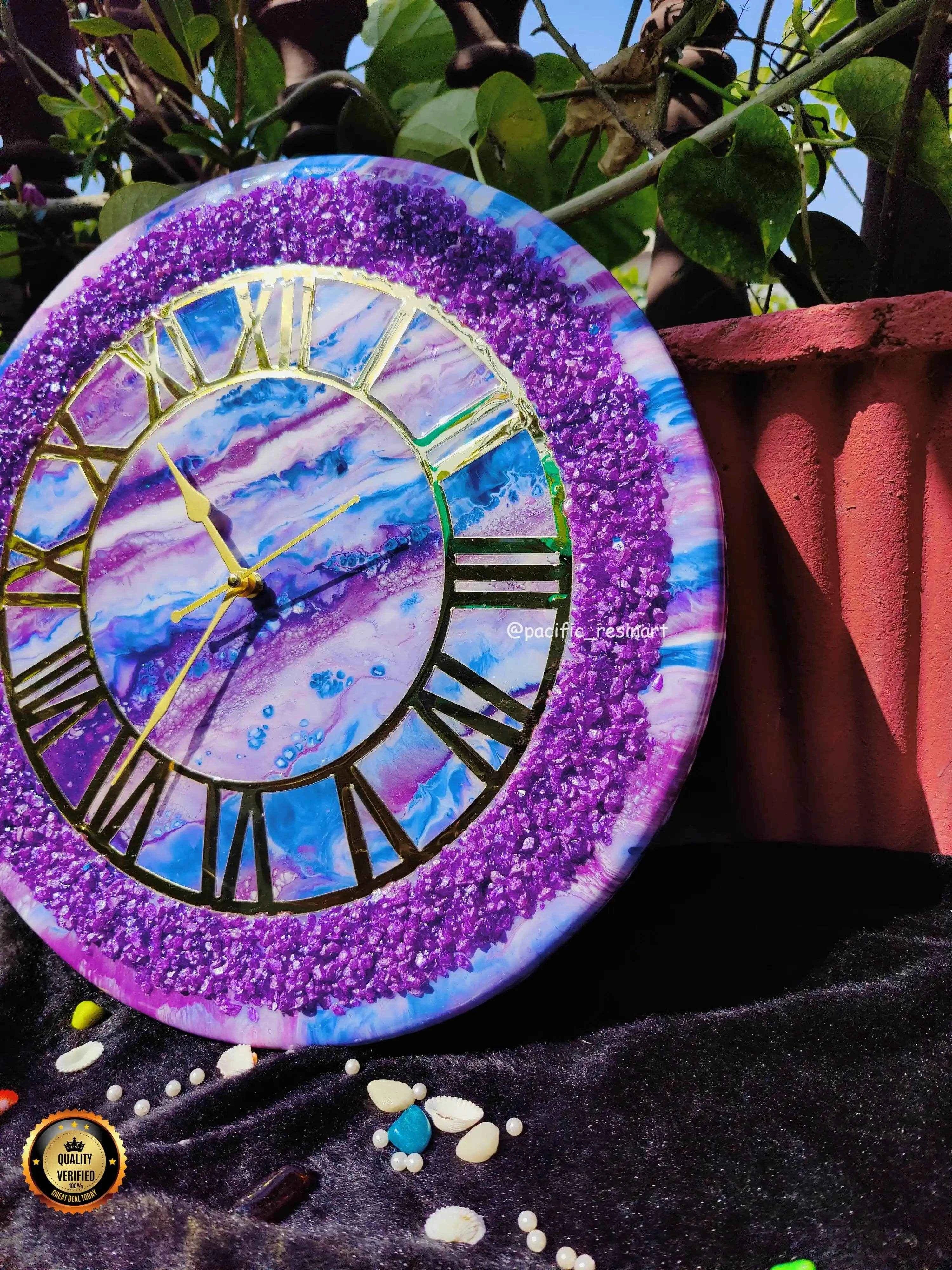 Thunder Berry Resin wall clock - Pacific Resin Art