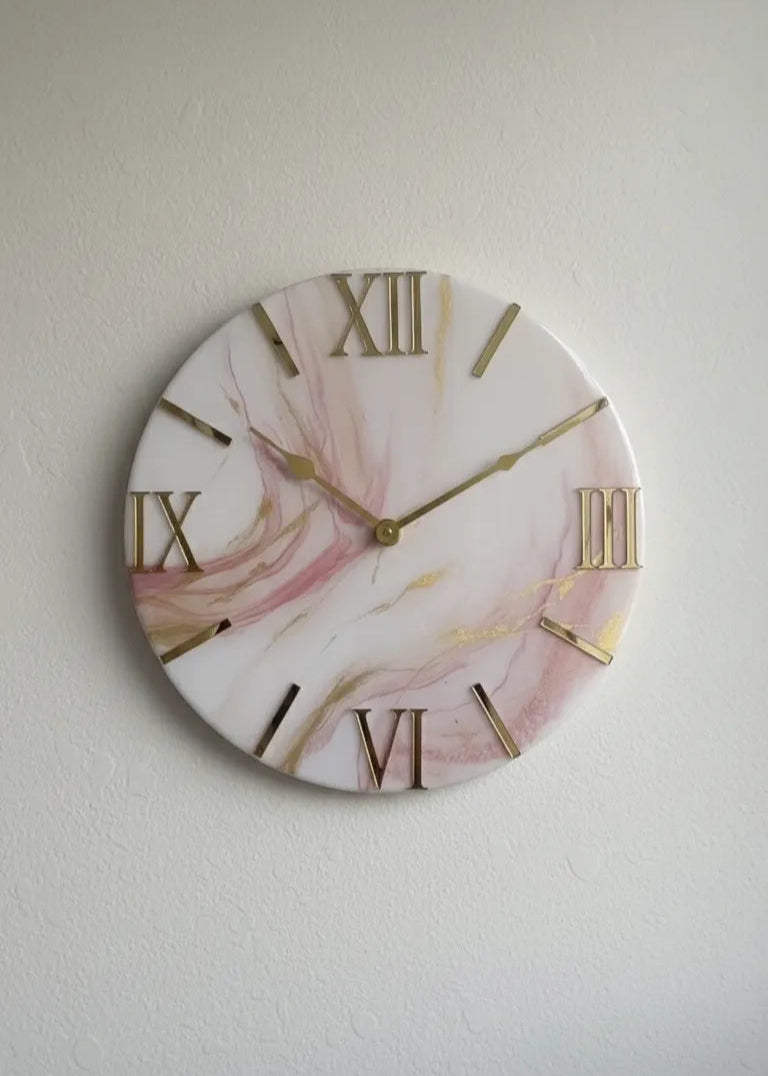 Frosted Ember Elegant Resin Wall Clock - Pacific Resin Art