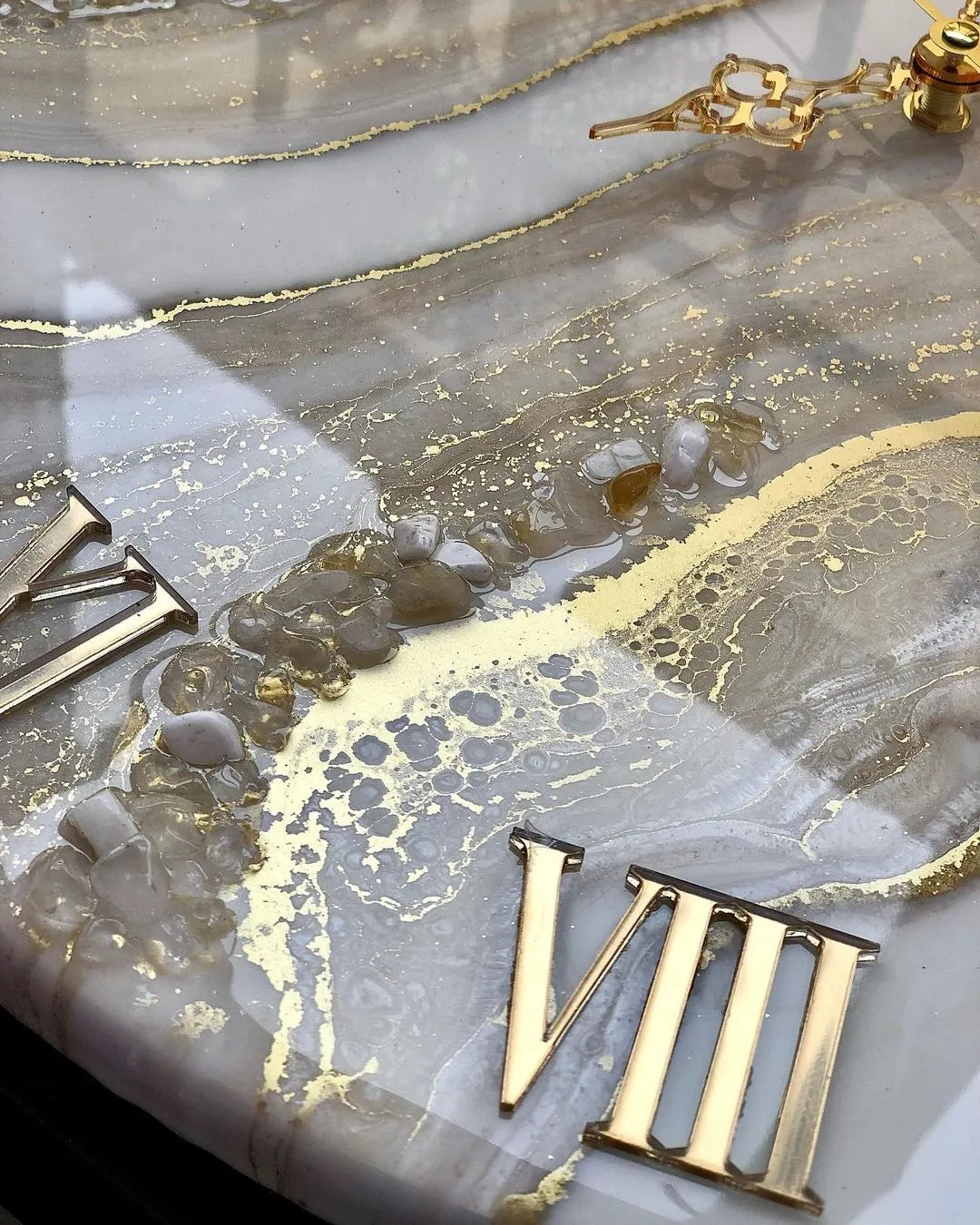 Shimmer Veil Premium Resin Wall Clock - Pacific Resin Art