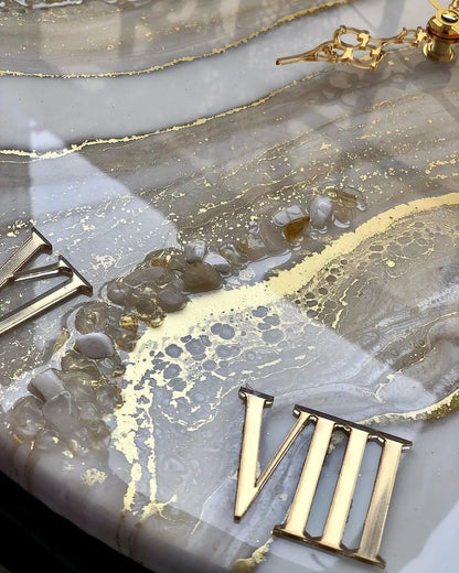 Shimmer Veil Premium Resin Wall Clock - Pacific Resin Art