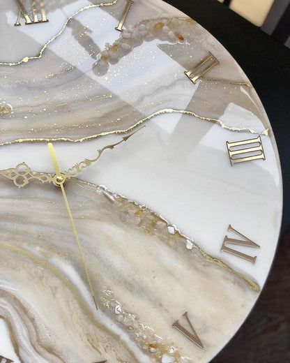 Shimmer Veil Premium Resin Wall Clock - Pacific Resin Art