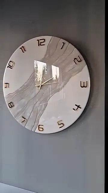 Creamy Waves Classy Resin Wall Clock