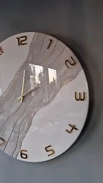 Creamy Waves Classy Resin Wall Clock - Pacific Resin Art