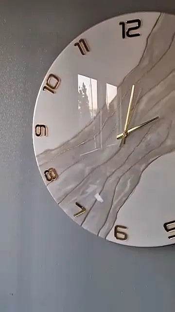 Creamy Waves Classy Resin Wall Clock - Pacific Resin Art