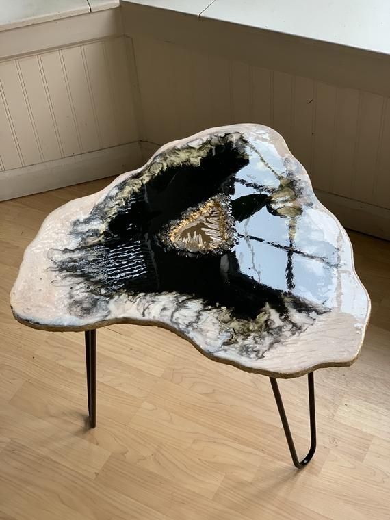 Azure Tide Resin Coffee Table with legs