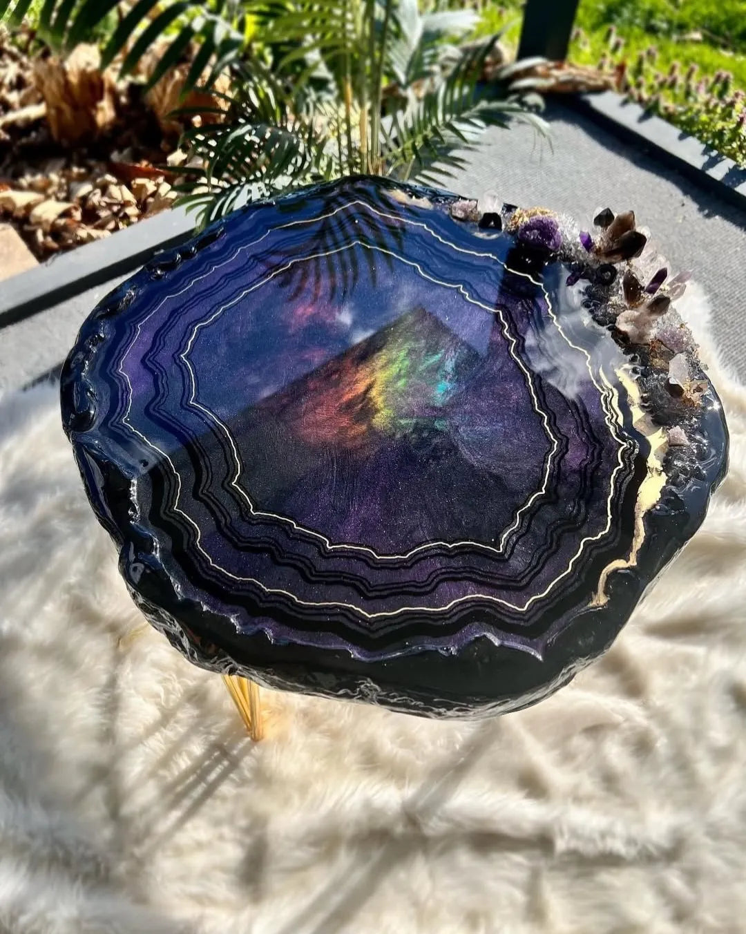 Golden Mirage Luxury Resin Coffee Table