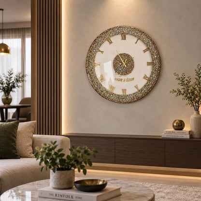 Glittering Resin Wall Clock | Luxury wall decor