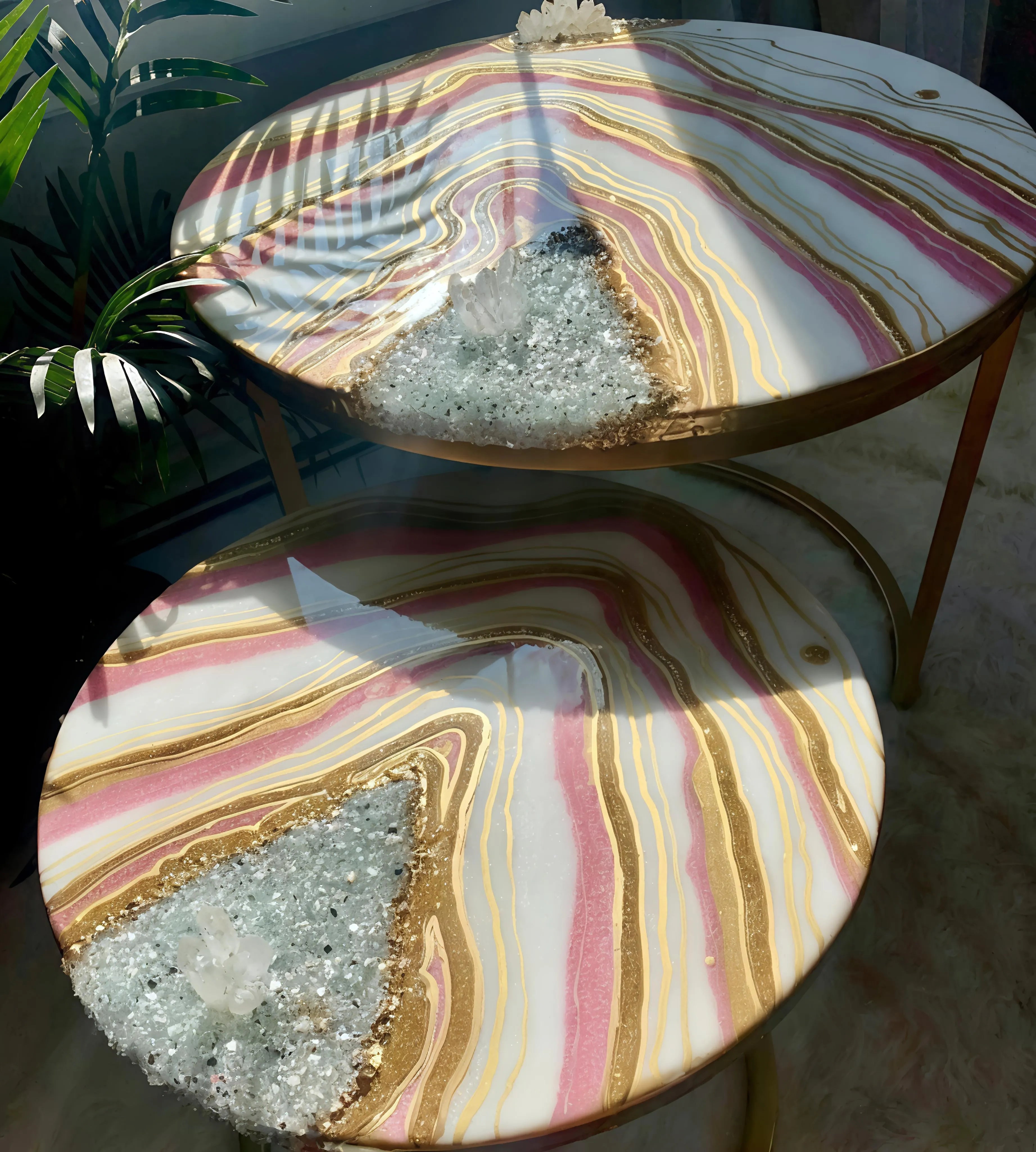 Amber Mist Luxury Resin Coffee Table