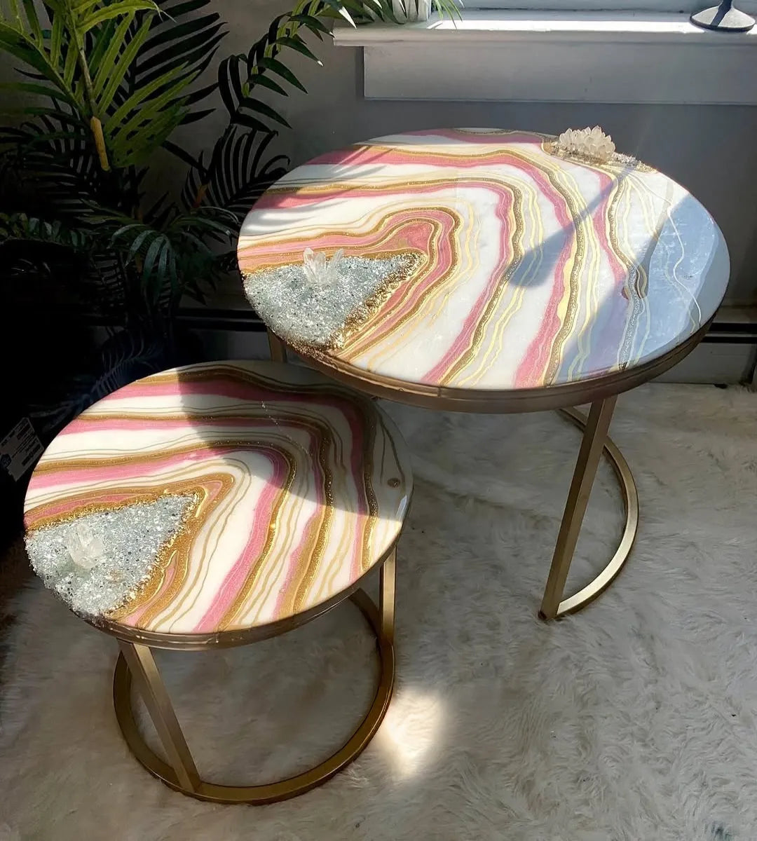 Amber Mist Luxury Resin Coffee Table