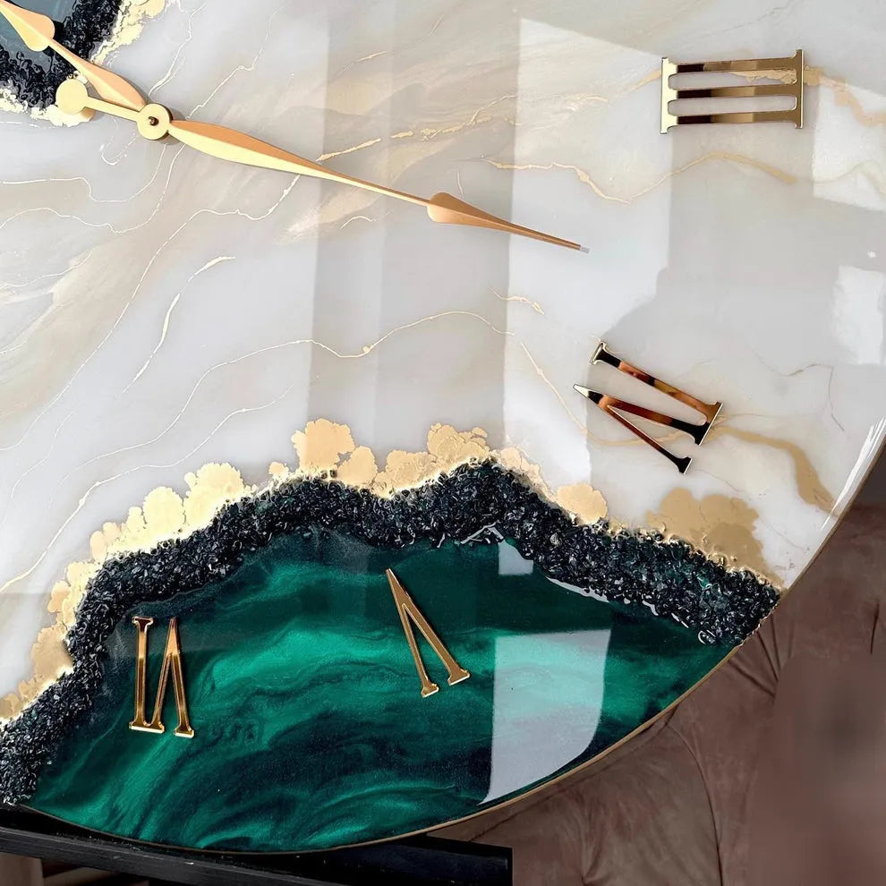 Tranquil Glow Modern Resin Wall Clock - Pacific Resin Art