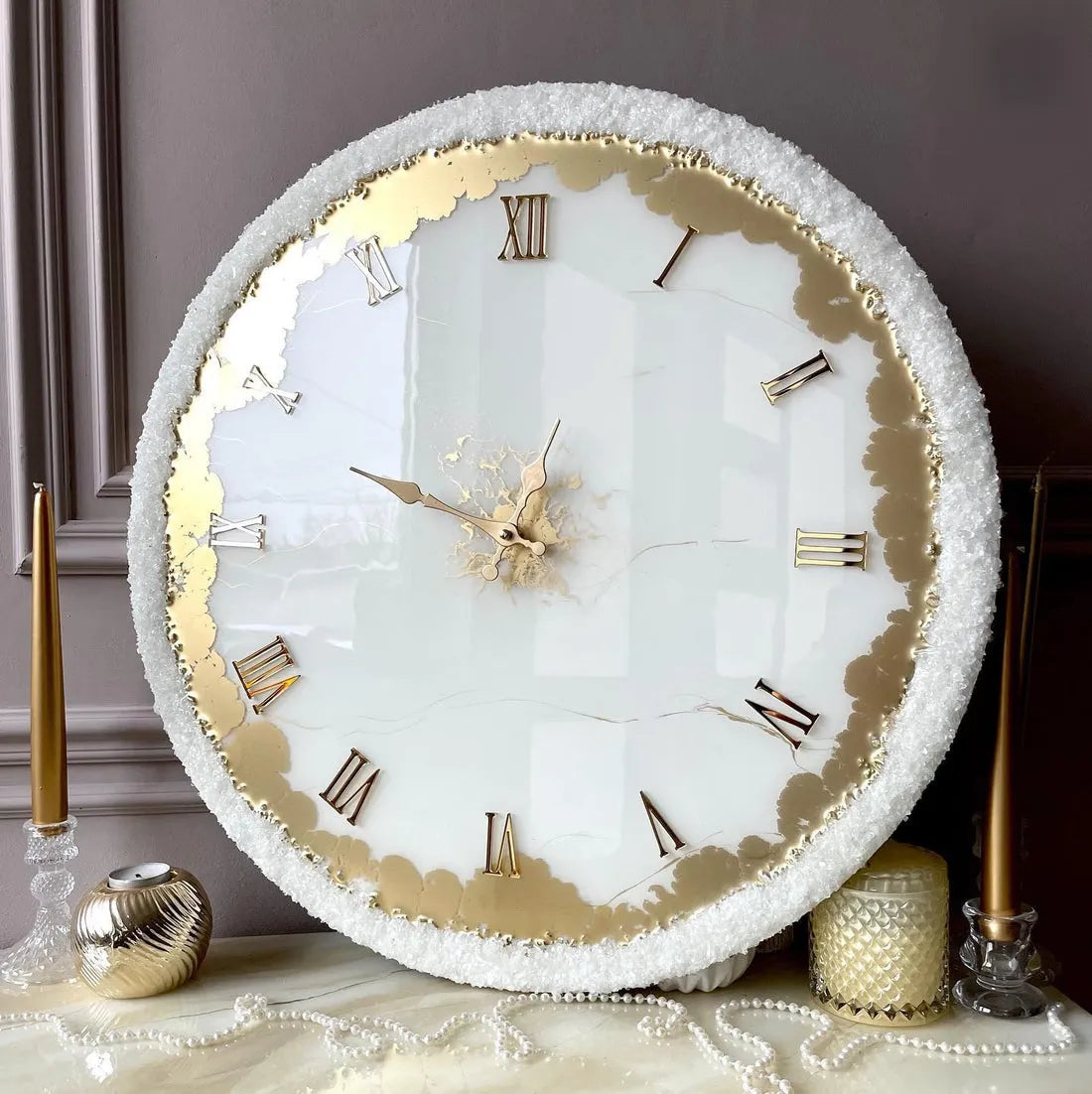 Ember Tide Premium Resin Wall Clock - Pacific Resin Art