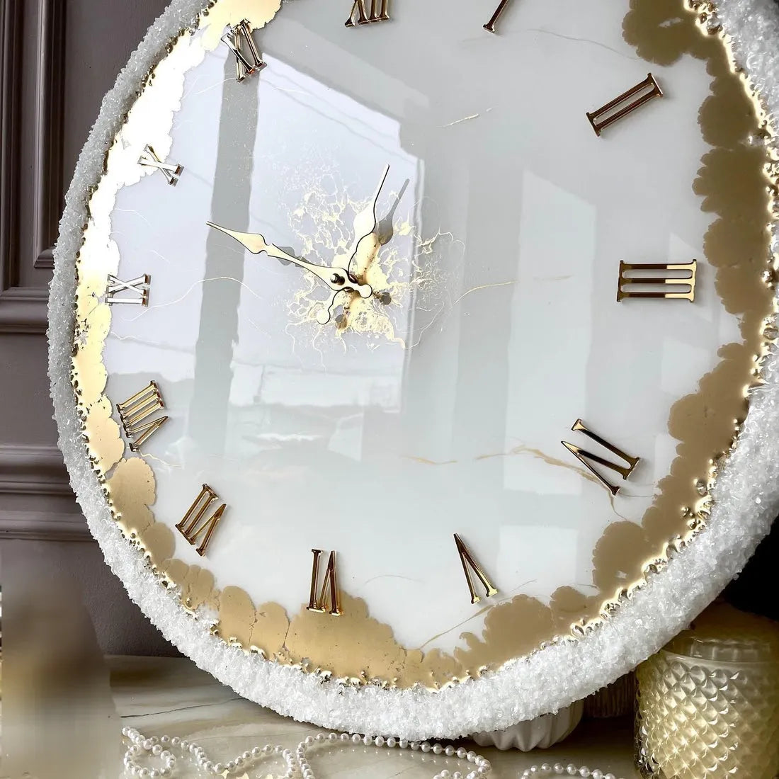 Ember Tide Premium Resin Wall Clock - Pacific Resin Art